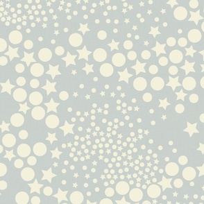 Galaxy Glam Geometry - Stormy Light Blue and Cream / Large