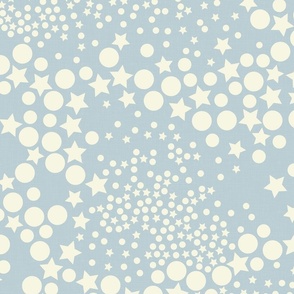 Galaxy Glam Geometry - Baby Blue and Cream / Large