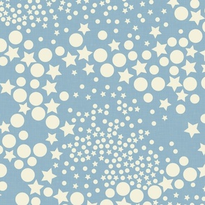 Galaxy Glam Geometry - Vintage Sky Blue and Cream / Large