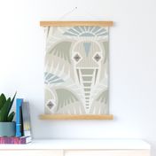 Warm Minimalist Elephants // large // neutral tones, animals, wallpaper