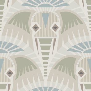 Warm Minimalist Elephants // large // neutral tones, animals, wallpaper