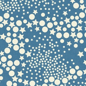 Galaxy Glam Geometry - Vintage Blue and Cream / Large