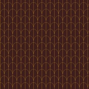 Japonica: Divided Oval Scales on Wine Red