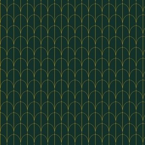 Japonica: Divided  Oval Scales on Forest Green