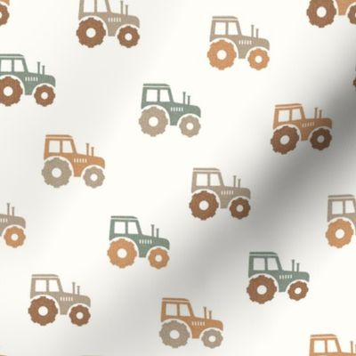 Baby boy, tractors, boho neutral 