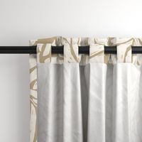 Giant Illustrated Palm Leaves - Taupe and Cream