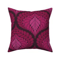 forest fern damask in tonal fuchsia pink large wallpaper scale 12 by Pippa Shaw