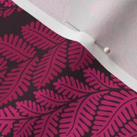 forest fern damask in tonal fuchsia pink large wallpaper scale 12 by Pippa Shaw