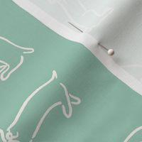 Playful Dog Outlines in Celadon Green (Large)