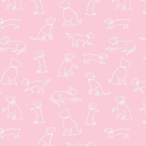 Playful Dog Outlines in Bubblegum Pink (Small)