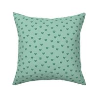 Paw Prints and Hearts in Green Celadon