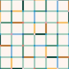 Multicolor Grid in Cream and Green (Small)
