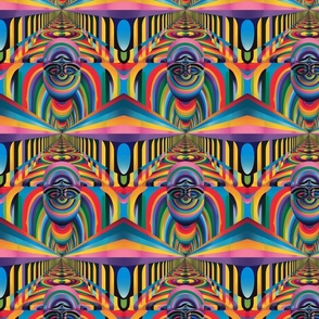 Infinite Spectrum: Geometric Rainbow Illusion Pattern