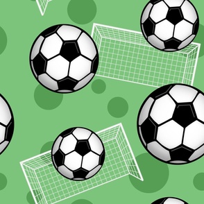 Soccer Balls and Goals Green - Large Scale