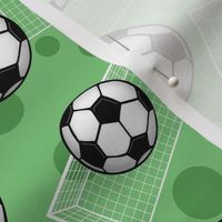 Soccer Balls and Goals Green - Small Scale
