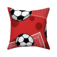Soccer Balls and Goals Red - Large Scale