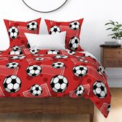 Soccer Balls and Goals Red - Large Scale