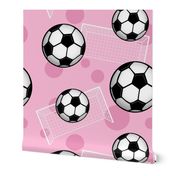 Soccer Balls and Goals Pink - Large Scale