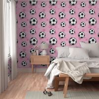 Soccer Balls and Goals Pink - Large Scale