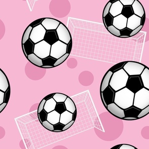 Soccer Balls and Goals Pink - Large Scale
