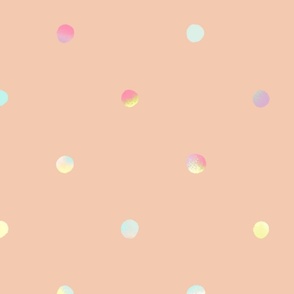 Warm peachy polka dots wallpaper