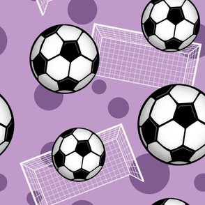 Soccer Balls and Goals Purple - Large Scale