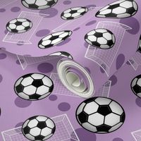 Soccer Balls and Goals Purple - Medium Scale