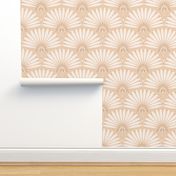 Art Deco Flowers - Warm minimalism - Neutral beige off-white