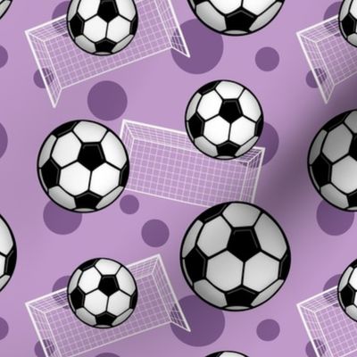 Soccer Balls and Goals Purple - Small Scale
