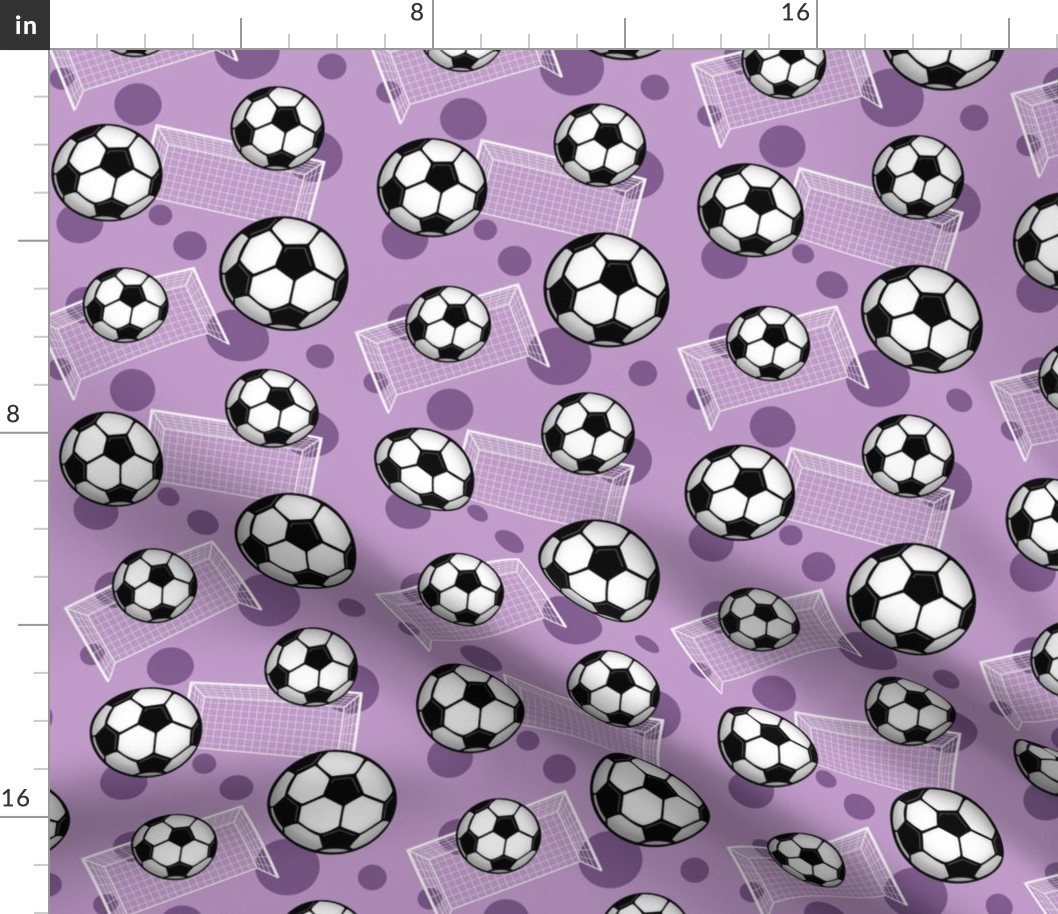 Soccer Balls and Goals Purple - Small Scale