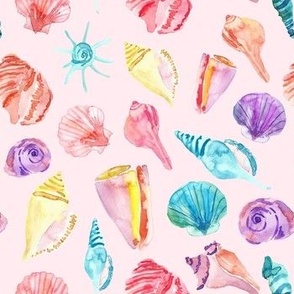 summertime seashells on perfect pink