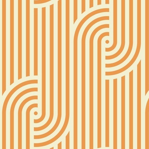 Geometric zen garden stripe (Orange/Yellow, Wide, Vertical)