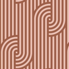 Geometric zen garden stripe (Brown, Wide, Vertical)