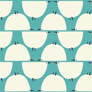 Birds in Retro Style - Turquoise 