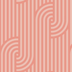 Geometric zen garden stripe (Salmon, Wide, Vertical)