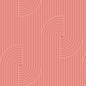 Geometric zen garden stripe (Salmon, Vertical)