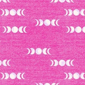 Moon phases for frogs songs in pink cream and lila violet with burlap texture Small scale