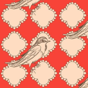Quatrefoil with Birds variation No. 1