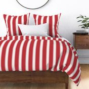 Classic Bold Red and White Ticking Stripe Large Scale 24in Repeat