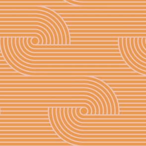 Geometric zen garden stripe (Orange/Pink, Horizontal)