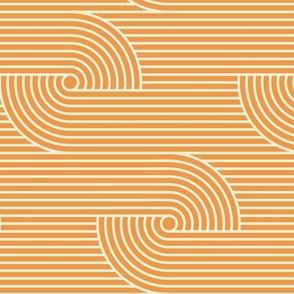 Geometric zen garden stripe (Orange/Yellow, Horizontal)