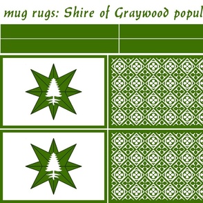 mug rugs: Shire of Graywood (SCA)