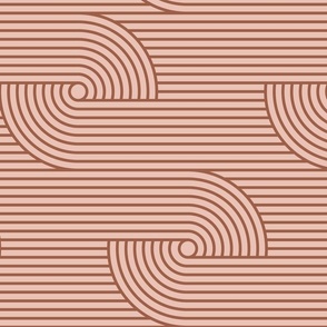 Geometric zen garden stripe (Brown, Horizontal)