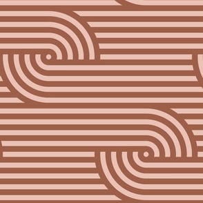 Geometric zen garden stripe (Brown, Wide, Horizontal)