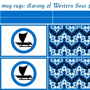 mug rugs: Barony of Western Seas (SCA)