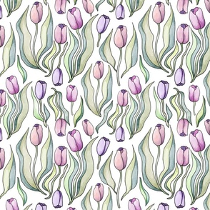 tulips watercolor