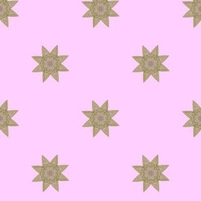 pinkety ink stars - golden chartreuse
