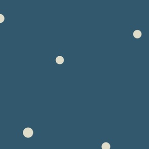 Airy Cream Dots On Dark Blue - large