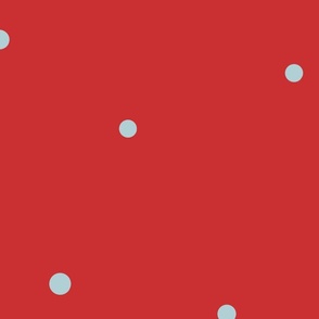 Airy Light Blue Dots On Red - large