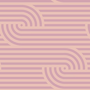 Geometric zen garden stripe (Pink/Purple, Wide, Horizontal)